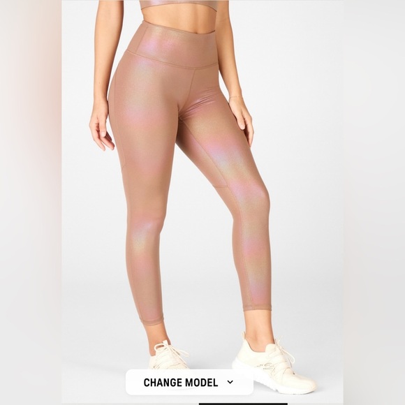 Fabletics PureLuxe High-Waisted Iridescent 7/8 Legging - Picture 3 of 7